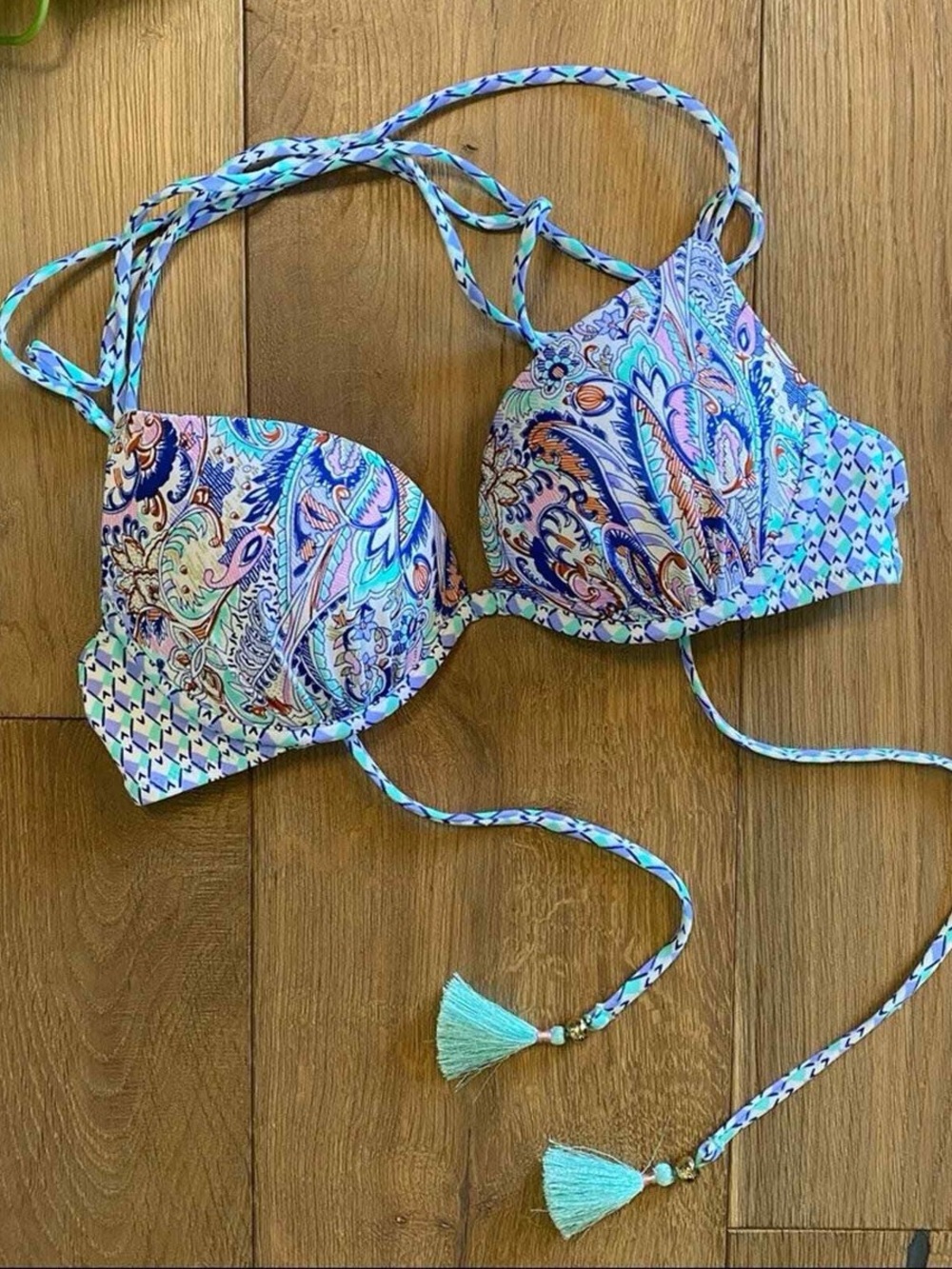 Victoria's Secret Blue Paisley Bikini Top